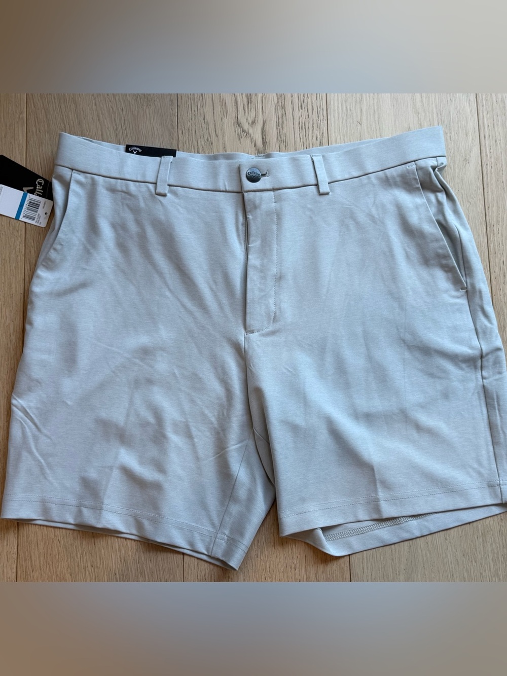 Callaway Men’s Golf Shorts High Rise Grey 36 8” Stretch Opti-Dri UPF 50 NWT
